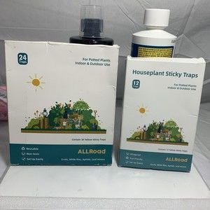 Yellow Sticky Traps 36 Indoor Outdoor Fly Gnat insect potted plants NEW OPEN box